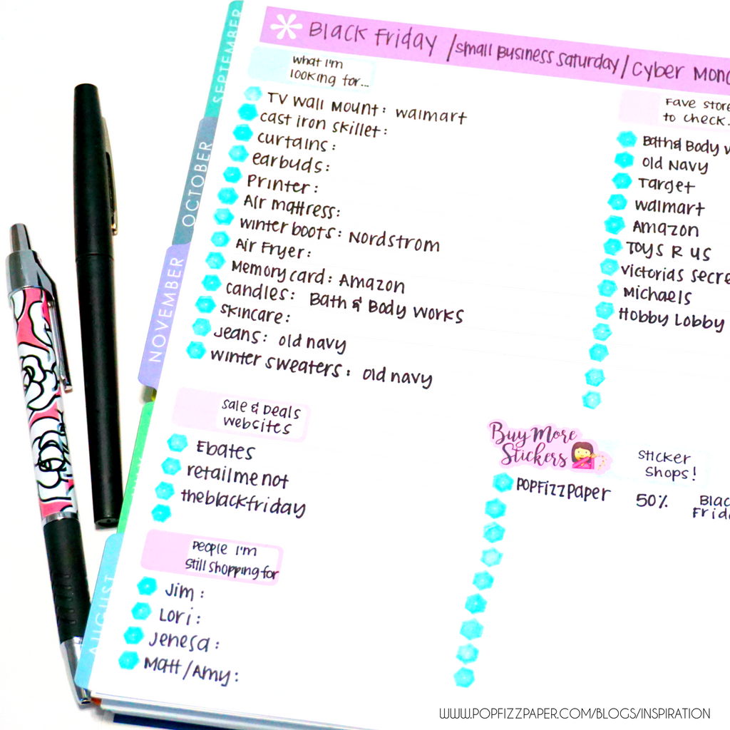 Black Friday Online Shopping Planner