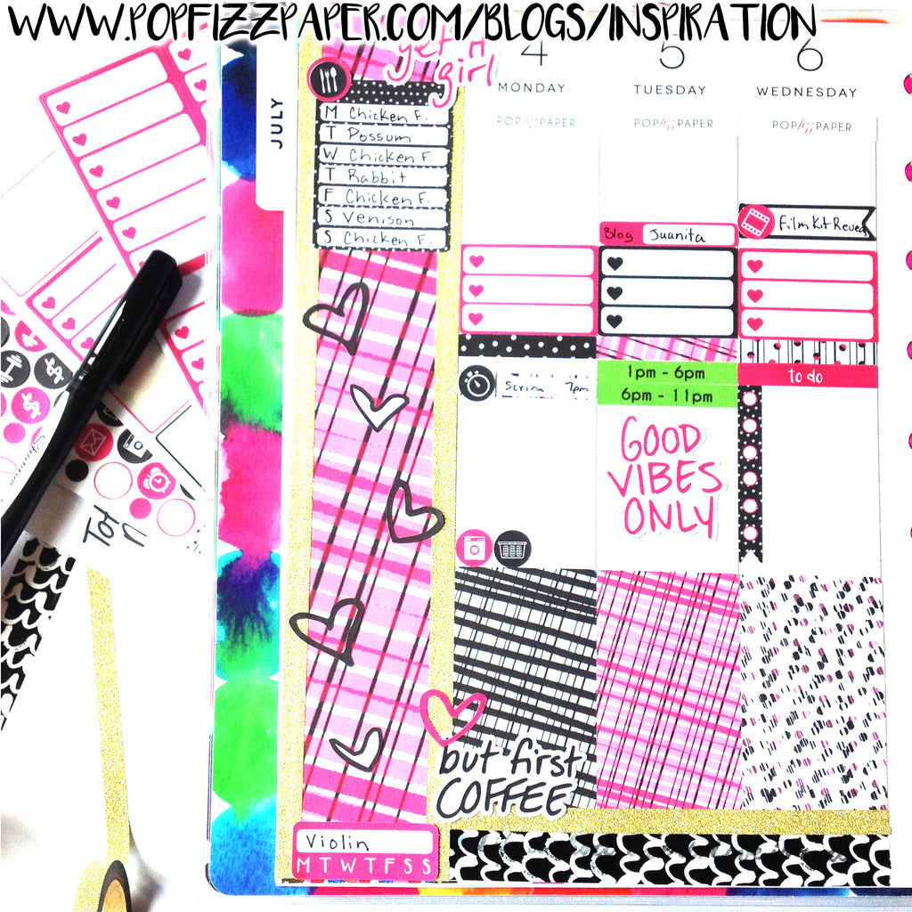 Erin Condren bottom washi in a Happy Planner