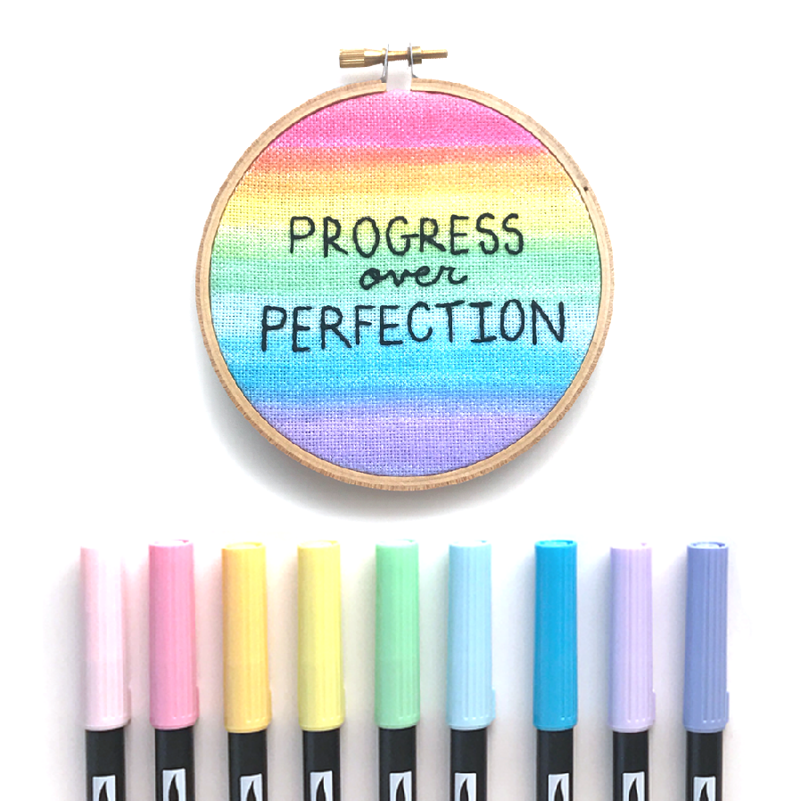 How to Create a Lettered Rainbow Embroidery