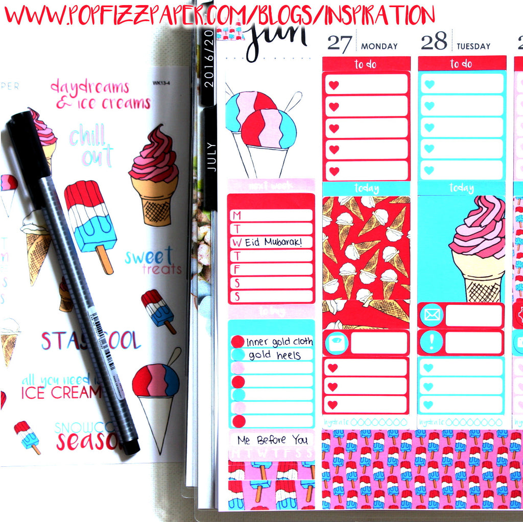 Ice Cream and Day Dreams Erin Condren Sidebar!