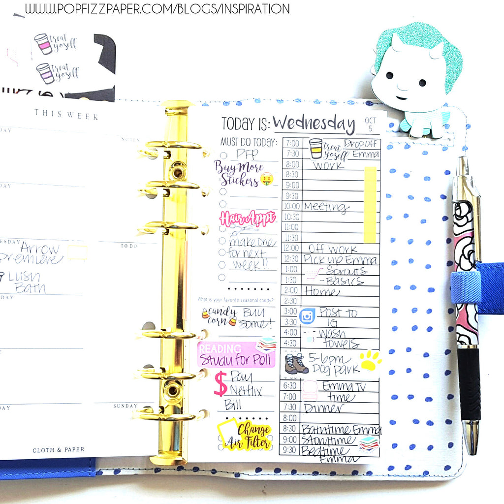 Working with a Personal Sized Hourly Planner