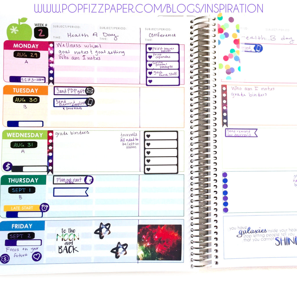 Weekly sets in Erin Condren Teacher Planner