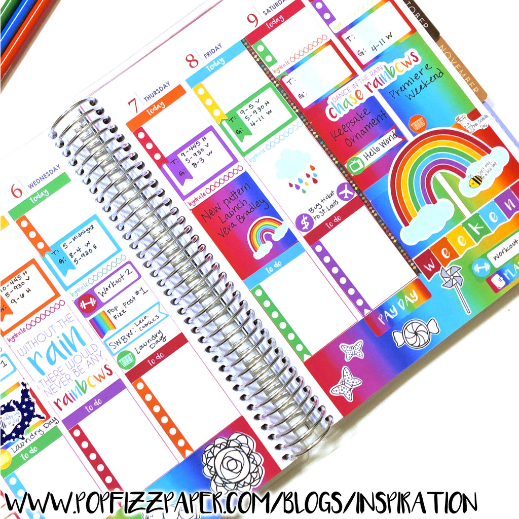 Colouring stickers in your planner